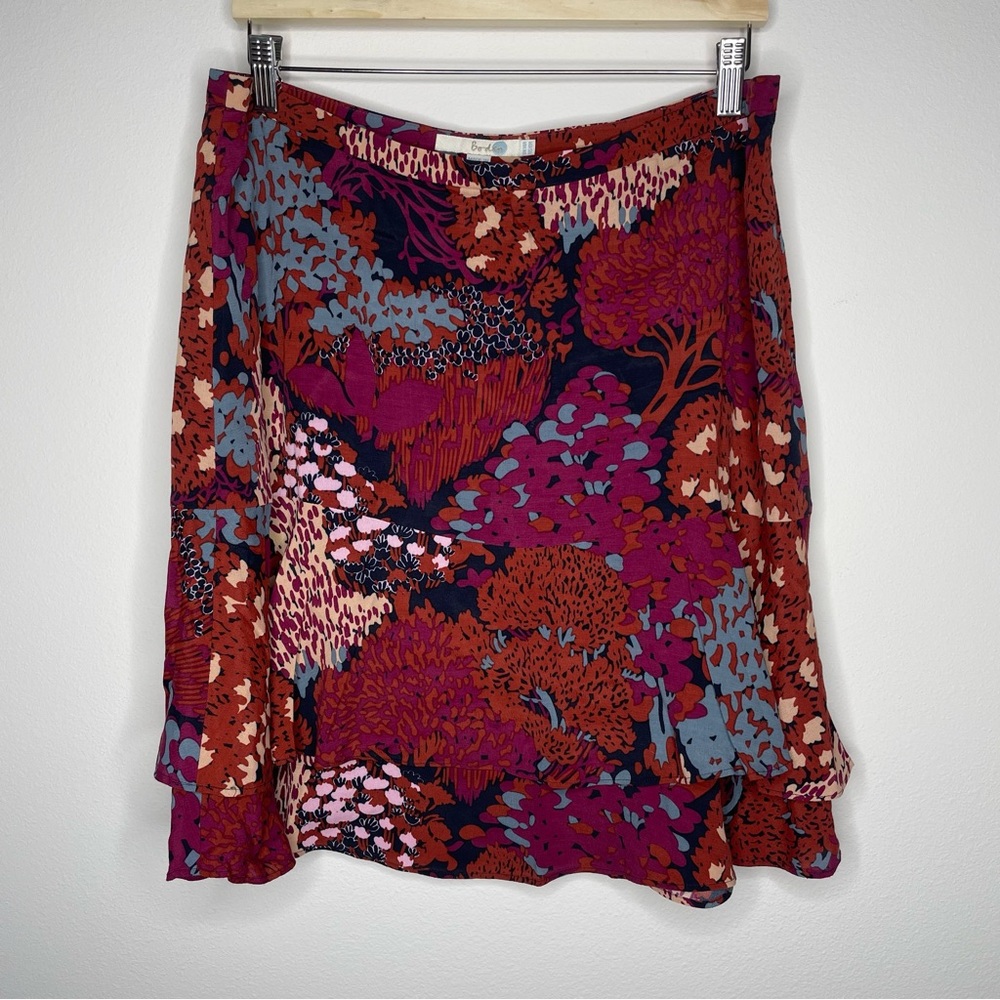 Boden | Layered Ruffle Printed Skirt